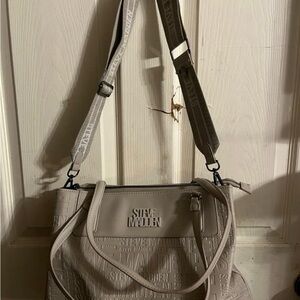 Steve Madden Embossed Logo Crossbody Bag in Gray